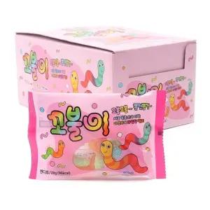(32g1타 18개입) 도라에몽 꼬불이/젤리/어린이/간식/선물/미니/사탕/어린이집/답례품/지렁이/새콤달콤/생일