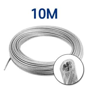 코팅 와이어 로프 10M 절단 판매(수량만큼 연결) 1.2mm~5mm 빨래줄 농업 유인줄 코팅 와야 투명 블랙