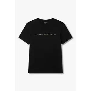 [엠포리오아르마니] 프론트 로고 블랙 라운지 티셔츠 151478441
