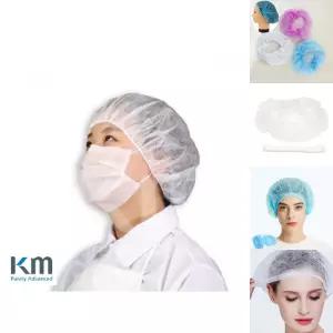 케이엠 크린룸용 부직포 방진캡 모자 100개입/방진모/공장/머리망/일회용/업소용/식품/청소/만능/배식/산업