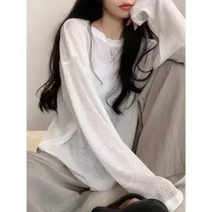 [베나프]로에르 시스루 긴팔 티셔츠 BK1LT008_P420340900