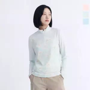 웨스트우드 여성 리프 프린트 긴팔 집티_WO2WTTS326
