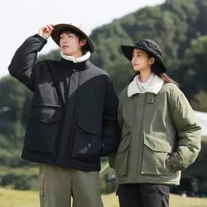 [아이에스이랩]남여공용 겨울 커플 양털 카라 패딩 점퍼 I4JK073Q