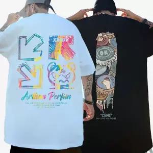 [아이에스이랩]빅사이즈 오버핏 그래픽 반팔 티셔츠 2종 I2TS083