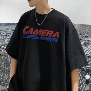 [아이에스이랩]남자 여자 CAMERA 레터링 오버핏 반팔티 I2TS049