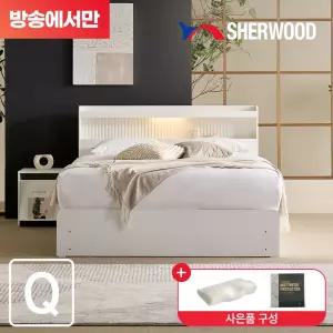 모렌 LED 호텔식 수납침대 풀패키지 퀸Q(협탁+메모리폼베개+매트리스커버)