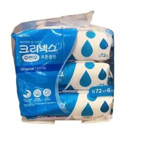크리넥스 수앤수 코튼클린 물티슈 오리지널 캡형 72매 x 6입