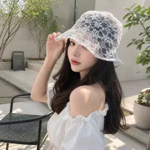 레이스 시스루 버킷햇 여름 비치 휴양지 여성 모자