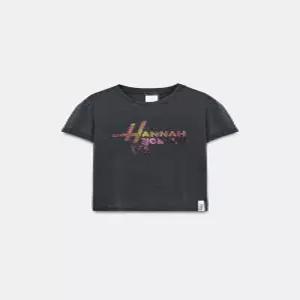 ZARA HANNAH MONTANA ⓒDISNEY 티셔츠 - 먹색 6050/058/822