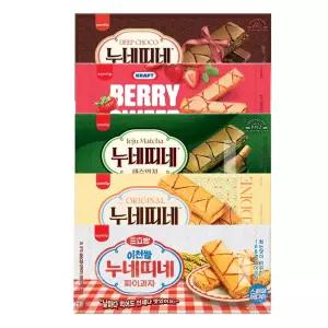 삼립 누네띠네 120g 5종 5개 (이천쌀x1 +오리지널x1 +제주말차x1 +딸기x1 +초코x1)