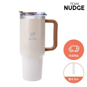 [런칭기념 무료배송+빨대3개] 팀넛지 보온보냉 대용량 1,200ml 스텐텀블러 손잡이텀블러(아이보리)