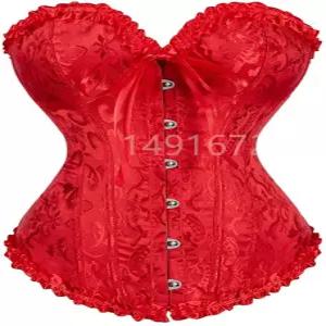 Sabonva 레드 코르셋 Bustier 탑 여성 빅토리아 한 화이트 블랙 그린 빈티지 꽃 Overbust 플러스 사이즈