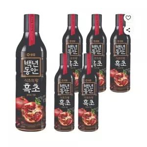 샘표 백년동안 현미발효 흑초 산수유 석류 900ml 6개