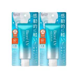 비오레 UV 아쿠아리치 워터리 에센스 선크림70g 2개