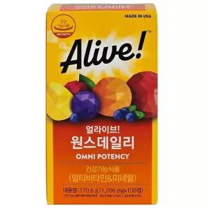 얼라이브 원스데일리 멀티비타민 1706mg x 100정 종합비타민 무료배송 gx