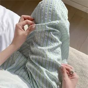 여성 잠옷 바지 스트라이프 파자마 남여공용 여름 잠옷 바지 쿨링 남성