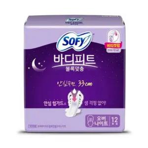 학교 생리대 쏘피 바디피트 슈퍼롱 안심숙 면 33 오버나이트 12입 쏘피생리대 서치43
