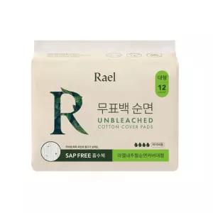 라엘 무표백 순면커버 생리대 대형 1팩(12개입)