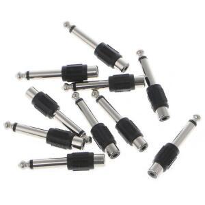 새로운 10pcs 6.5mm ~ 잭 사운드 믹서 마이크 커넥터 변환기 어댑터 오디오 및 비디오 케이블