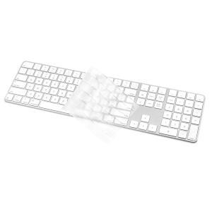 2024년형 매직 키보드 커버 스킨 터치 ID 및 숫자 키패드 포함 IMAC M4 A3119 0.13MM 초박형 TPU 프로텍터 미국 레이아웃 (클리어)