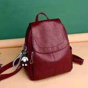 Women s Large Capacity Casual PU Leather Backpack Versatile Shoulder Bag Can Be Stickered for