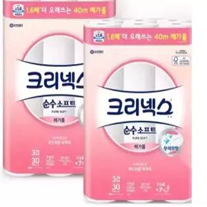 크리넥스 순수소프트 메가롤 40m 30롤 2개입