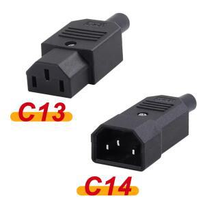 5/20Pcs C13 C14 3 핀 AC 소켓 IEC 10A 250V 남성 여성 플매트 카펫 러그 Rewirable 전원 커넥터 스트레이