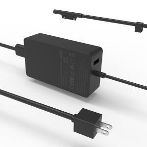 MICROSOFT SURFACE PRO 10/9/8/7용 65W 표면 충전기 LAPTOP 6/5/4/3 BOOK GO 10FT 케이블 USB 포트 교체 전원 어댑터 LED 공급 장치 36W 44W MR0