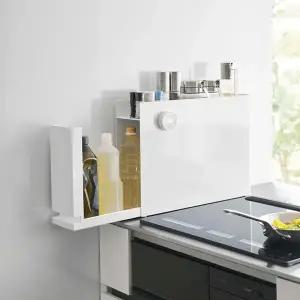 BenF Home 철제 틈새 주방 슬라이드 양념통 영양제 홈카페 수납 정리함 화이트