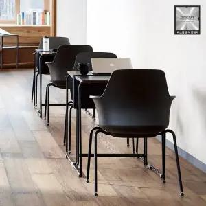 베스툴 모드M MDF100GP 블랙 무소음 펠트 소재 카페 회의실 적층형 의자