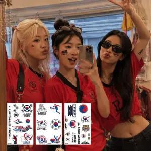 [큰손할인] 대한민국타투 월드컵 아시안게임 축구 피파 붉은악마 응원 타투스티커 판박이 태극기