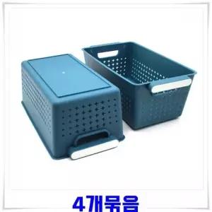[하프클럽/]바구니 바스켓 수납 정리 다용도 박스 정리함 27x16x12 4개 수납바