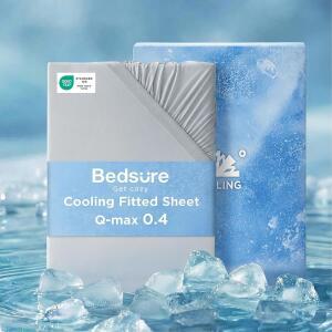 BEDSURE 잘 때 더운 분들을 위한 퀸 땀용 40.6CM( 0.4, 침구, 야간 커버 매트리스 사이즈, 조절 360 쿨링 Q-MAX 탄성 밴드만 커버, 온도 있는