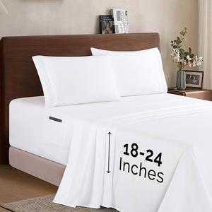 ELEGANT COMFORT LUXURY 1500 프리미엄 호텔 - 품질 극세사 사방 커버 부드러움, 45.7-61CM(18-24인치) 매트리스 고무줄 시트 처리 딥 4피스 세트