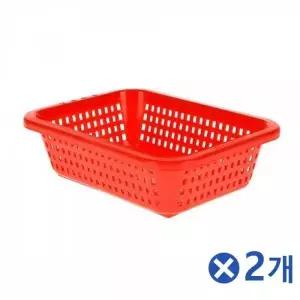 [하프클럽/]빨간색 채반 원형 바구니 대형 플라스틱 사각 미니 야채 1호