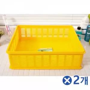 [하프클럽/]노란색 바구니 정리함 주방 수납 수납함 바스켓 7호