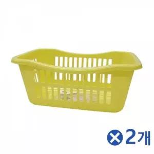 [하프클럽/]노란색 바스켓 바구니 수납 물빠짐 정리 다용도 보관 정리함