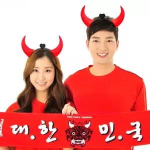 런칭  2026 북중미 월드컵 축구 응원도구 붉은악마뿔 (대) 발광 헤어밴드 대한민국 응원용품
