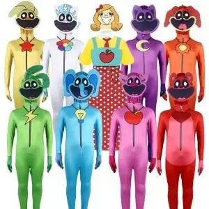 웃는 동물 프레 의상 nal rple Catnap 코끼리 곰 바디 슈트 점프 마스크 소년 할로윈 세트