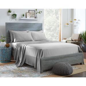 STYLINEN 100% 유칼립투스 침대 시트 킹 4피스 실크처럼 라이오셀, 포켓, 사이즈 피팅 매끄러움, 세트, 1개, 부드럽고 40.6CM(16인치) 통기성, 딥 텐셀 플랫