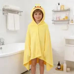 편안하고 다기능적인 후드형 목욕 타월 흡수력이 좋고 부드러우며 귀여운 동물 디자인 욕실 가운 낮잠