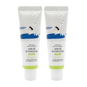 라운드랩 자작나무 무기자차 마일드업 선크림 50ml + 50ml