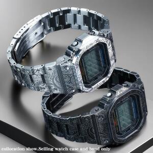 호환용 카시오 지샥 G-Shock DW-5600 GW-M5610용 DW5600 5610 메탈 케이스 스트랩 조각 세트 모드 키트 스
