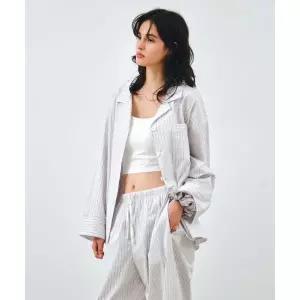 몽돌 SET 컴포트 코튼 스트라이프 긴소매 파자마 화이트 MDPJ005WHITE