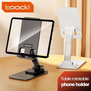 Toocki 360도 회전식 조절 가능한 휴대폰 홀더 미끄럼 방지 접이식 스토리지 디자인 모든 Phablet 용 금속