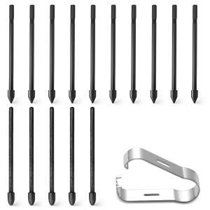 킨들 스크라이브 펜 15PCS, 프리미엄 펜과 호환되는 펜촉 교체 펜촉, 폴더가 있는 놀라운 1/2 플러스 디지털 4096 레벨(펠트 5개와 하드 팁 10개 없음)
