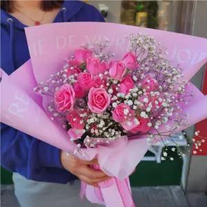 피어담다 미니장미20송이+안개 기념일 프로포즈 축하선물 생일선물