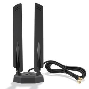 에이트우드 WiFi 7 안테나 트라이밴드 6GHz 5GHz 2.4GHz RP-SMA 안테나, PC 데스크톱 컴퓨터 게이밍 마더보드 PCIe 블루투스 카드 라우터용 마그네틱 베이스 포함
