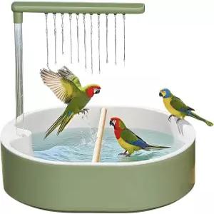 ROOJUNE 버드 배스 자동 앵무새 샤워 흐르는 물이 있는 욕조 버드케이지 미디엄 잉꼬 핀치 러브버드