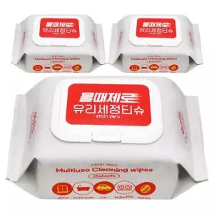 피큐 물때제로 차량용 유리세정 물티슈 캡형 170X195 3개